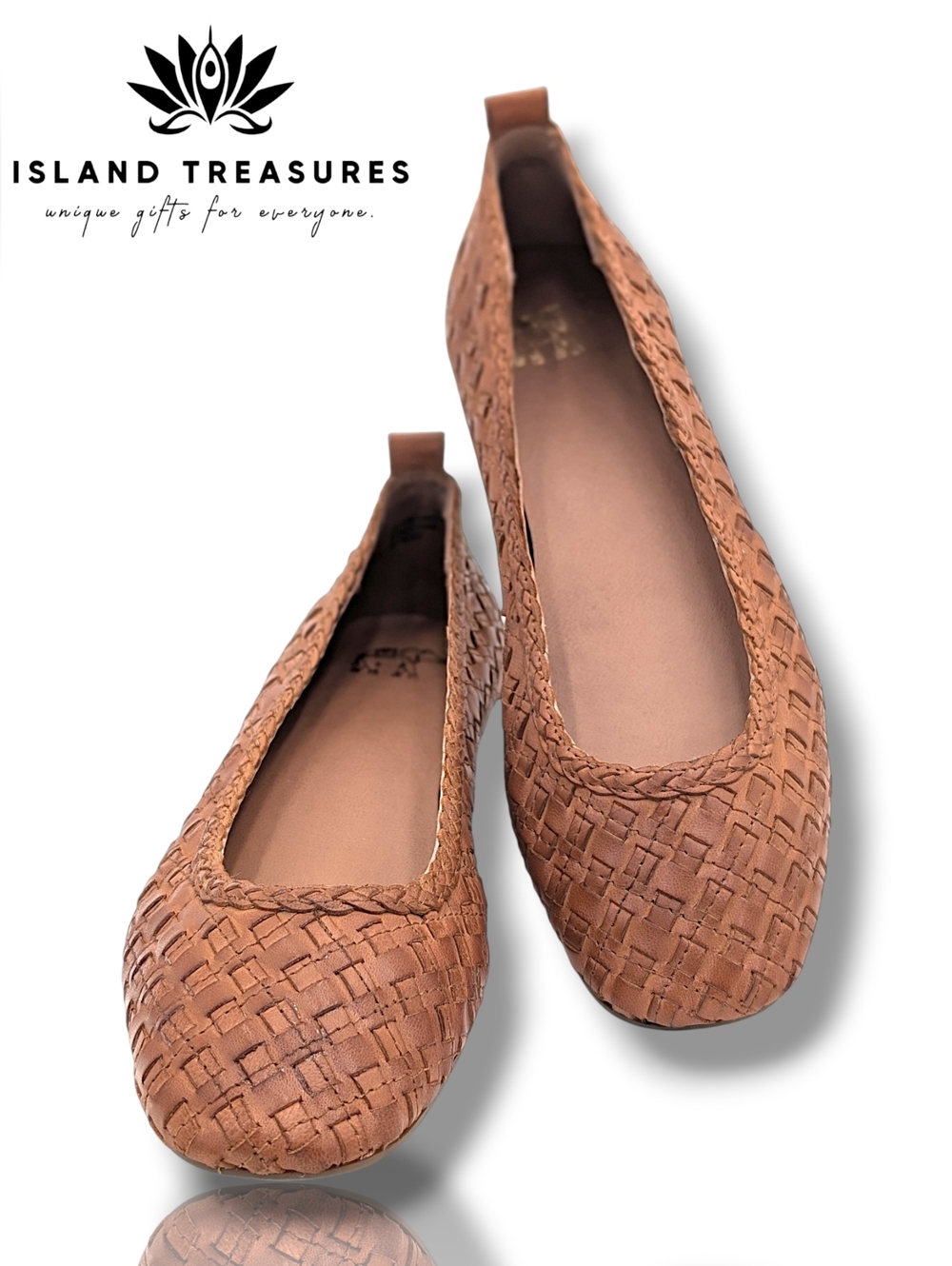 Handcrafted Soft Woven Leather Ballet Flats Sz 7.5 Gold Tone Accents & Pull Tabs - Picture 7 of 17